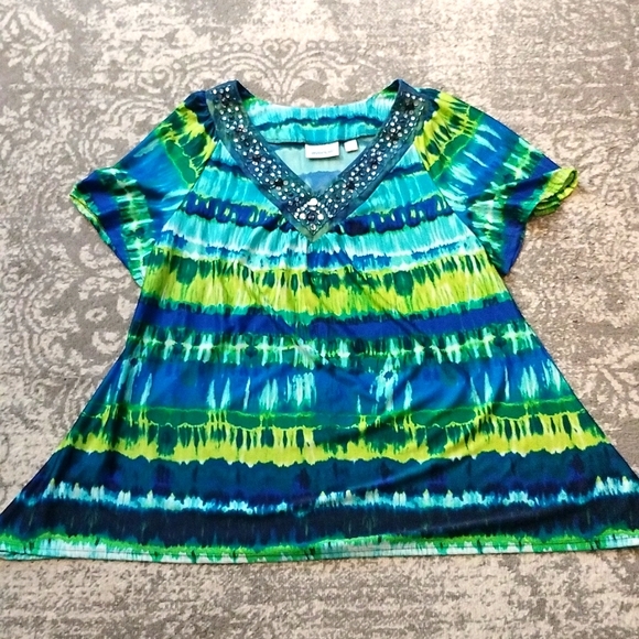 Women's green and blue plus size Avenue top size 18/20 - Picture 1 of 4